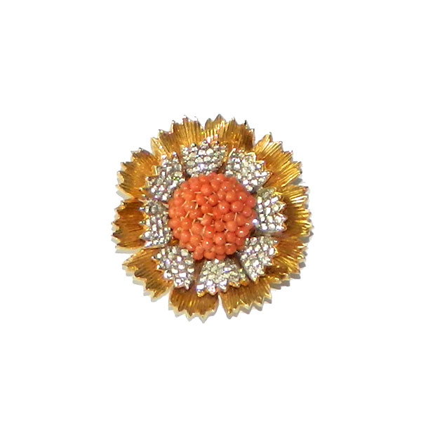 Nettie Rosenstein rhinestone brooch