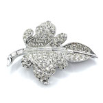 rhinestone leaf brooch