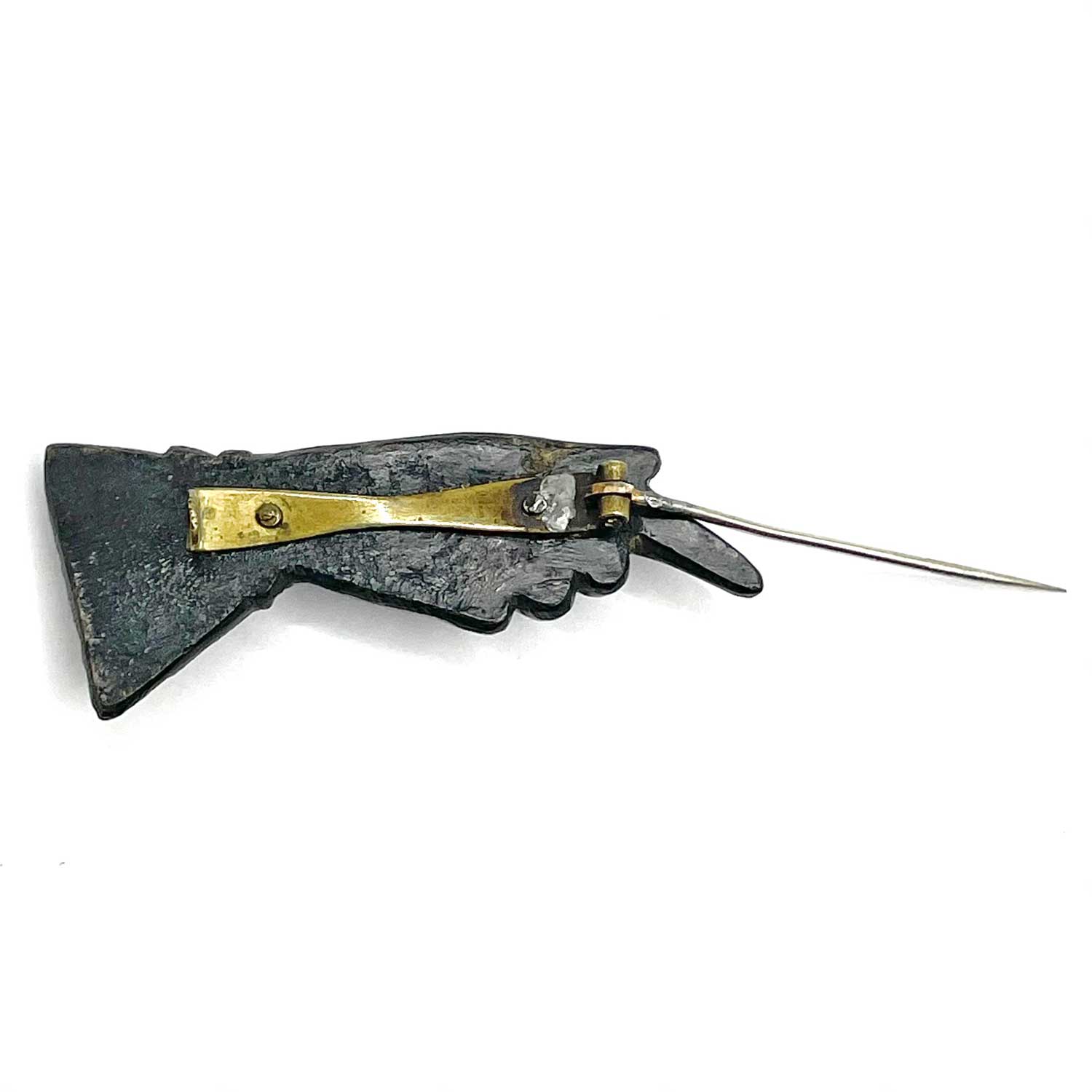Antique pointing hand brooch