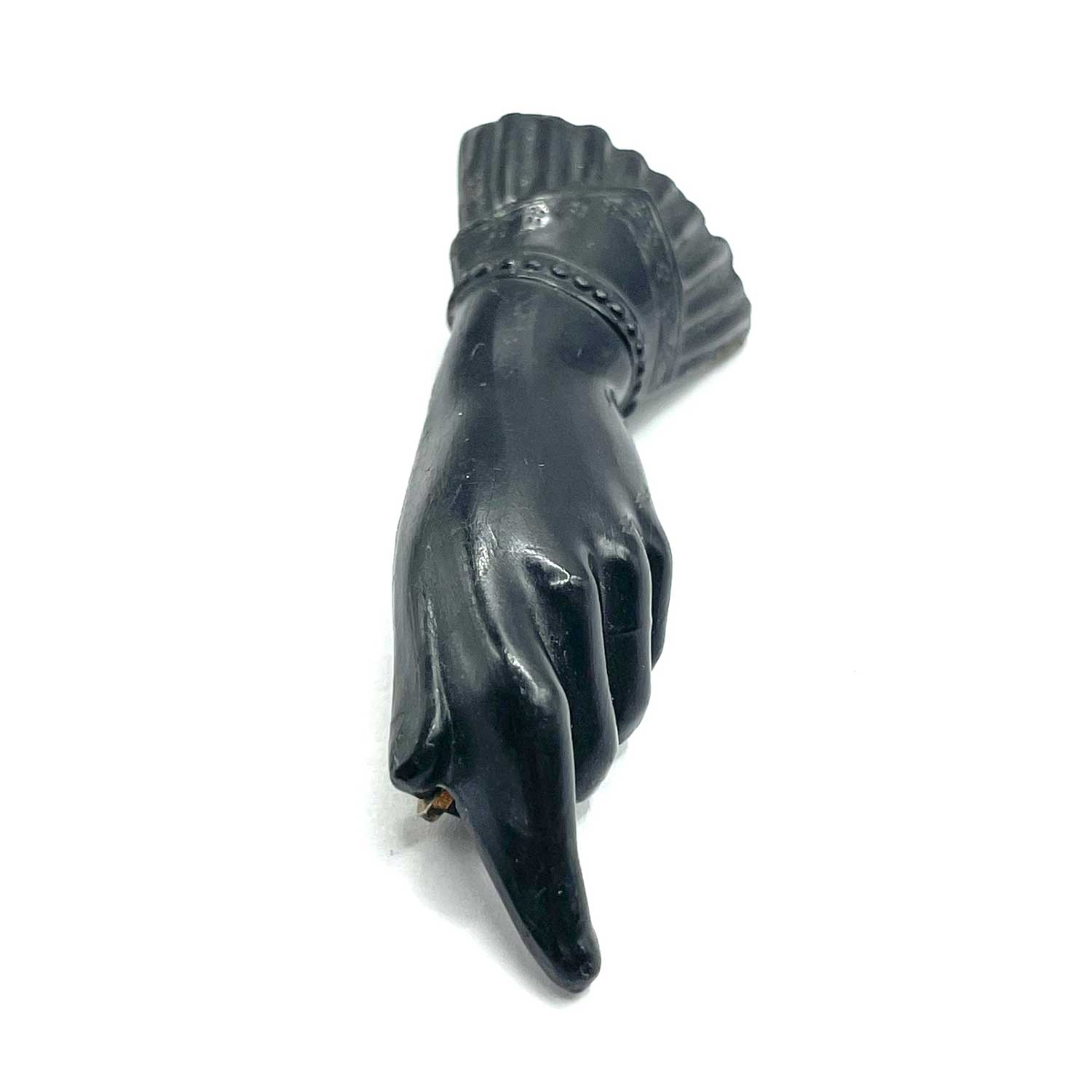 Antique bog oak brooch