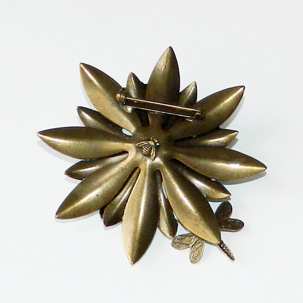 Enameled flower brooch