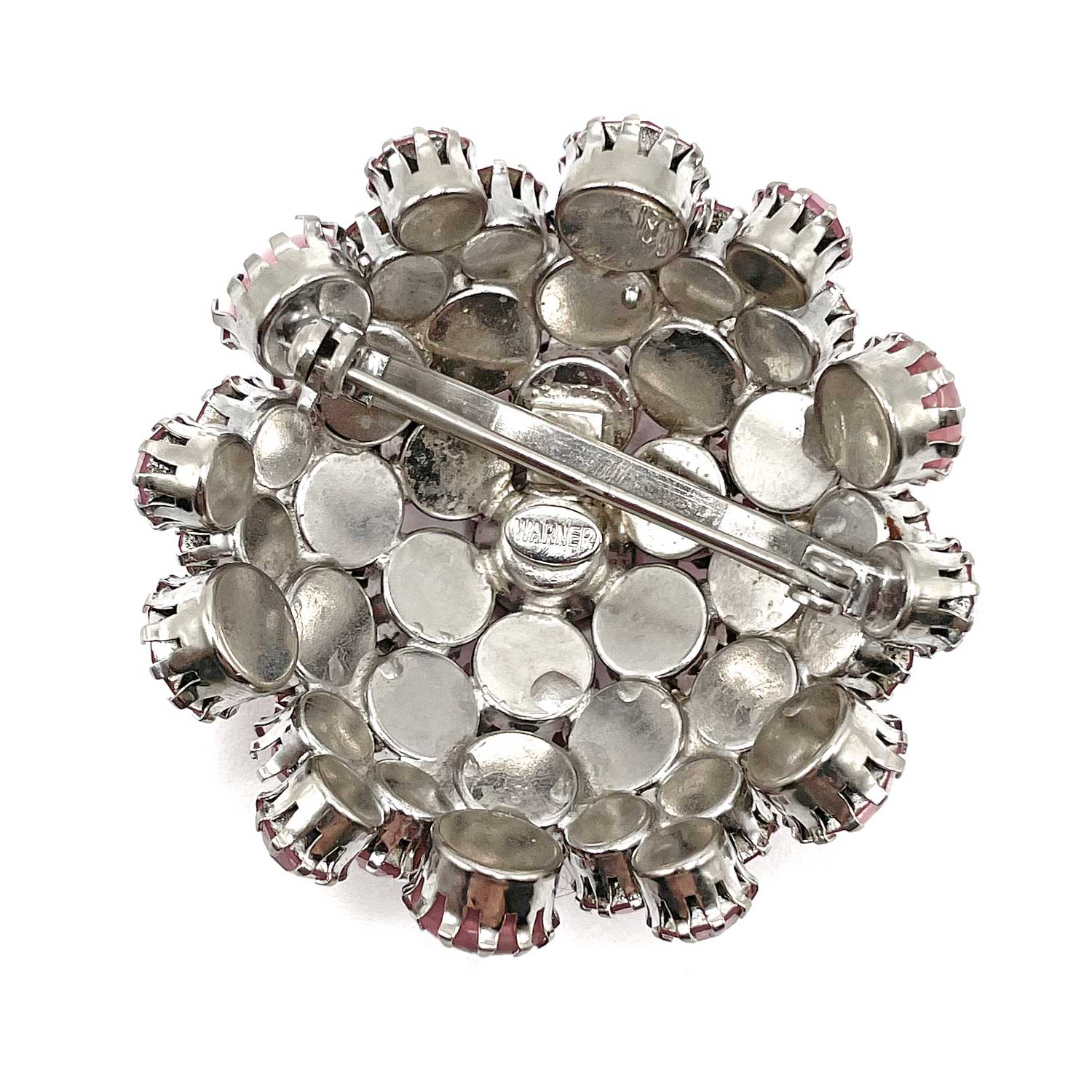 1950s pink rhinestone brooch