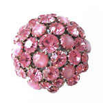 1950s Warner pink rhinestone brooch