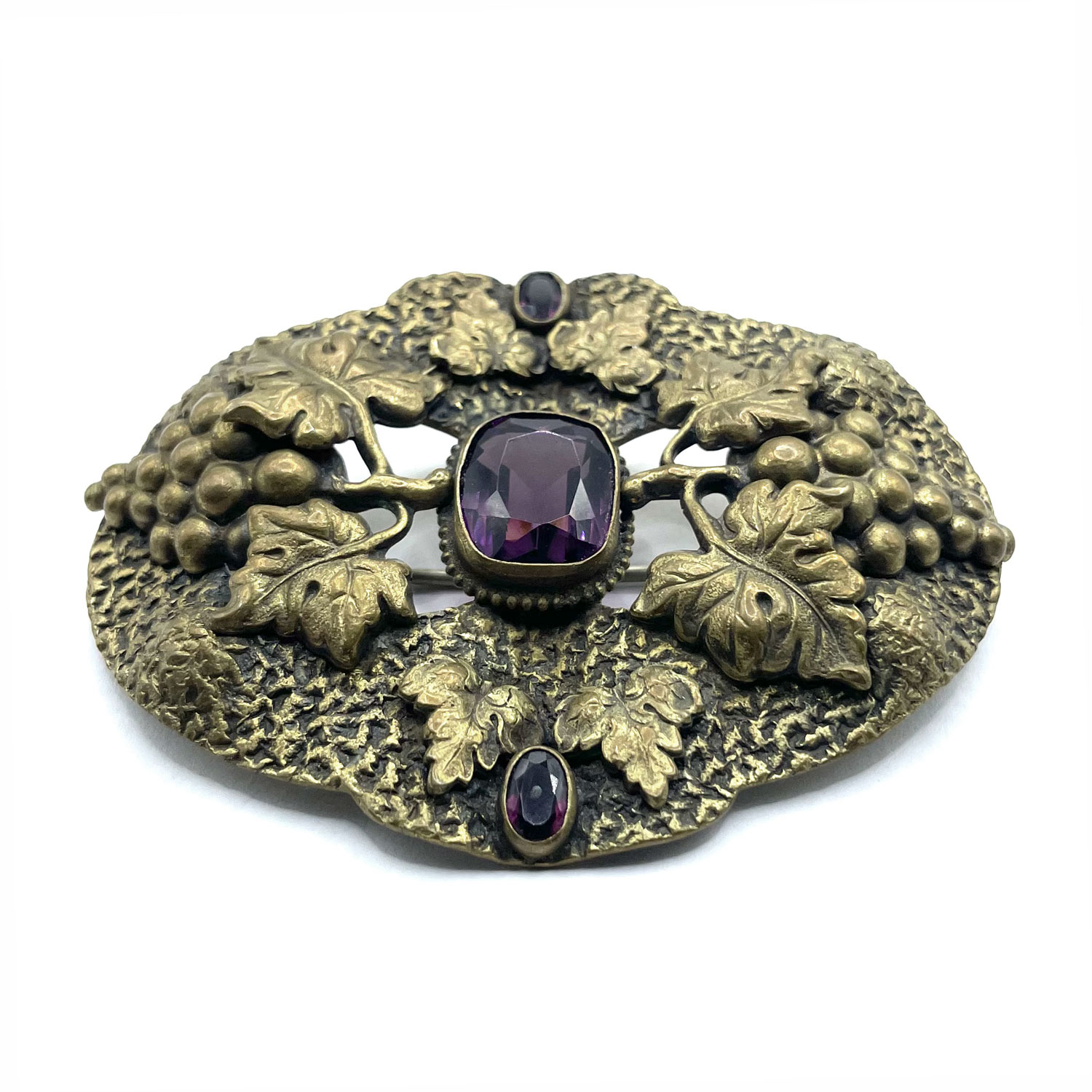 Victorian grape leaf brooch