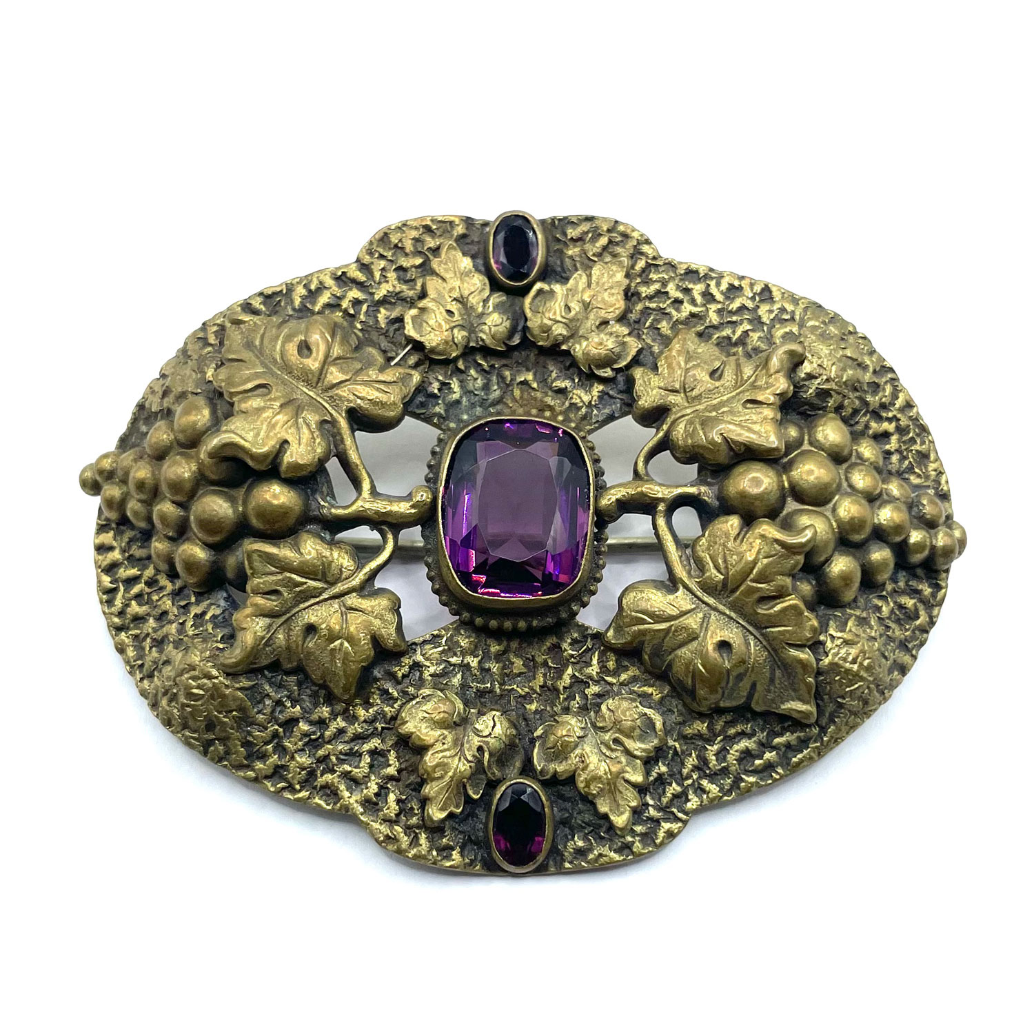 Victorian grape leaf brooch