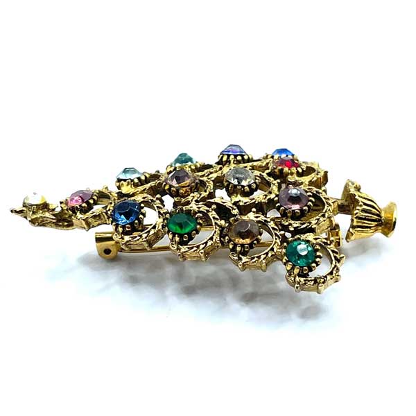 Hollycraft Christmas tree pin
