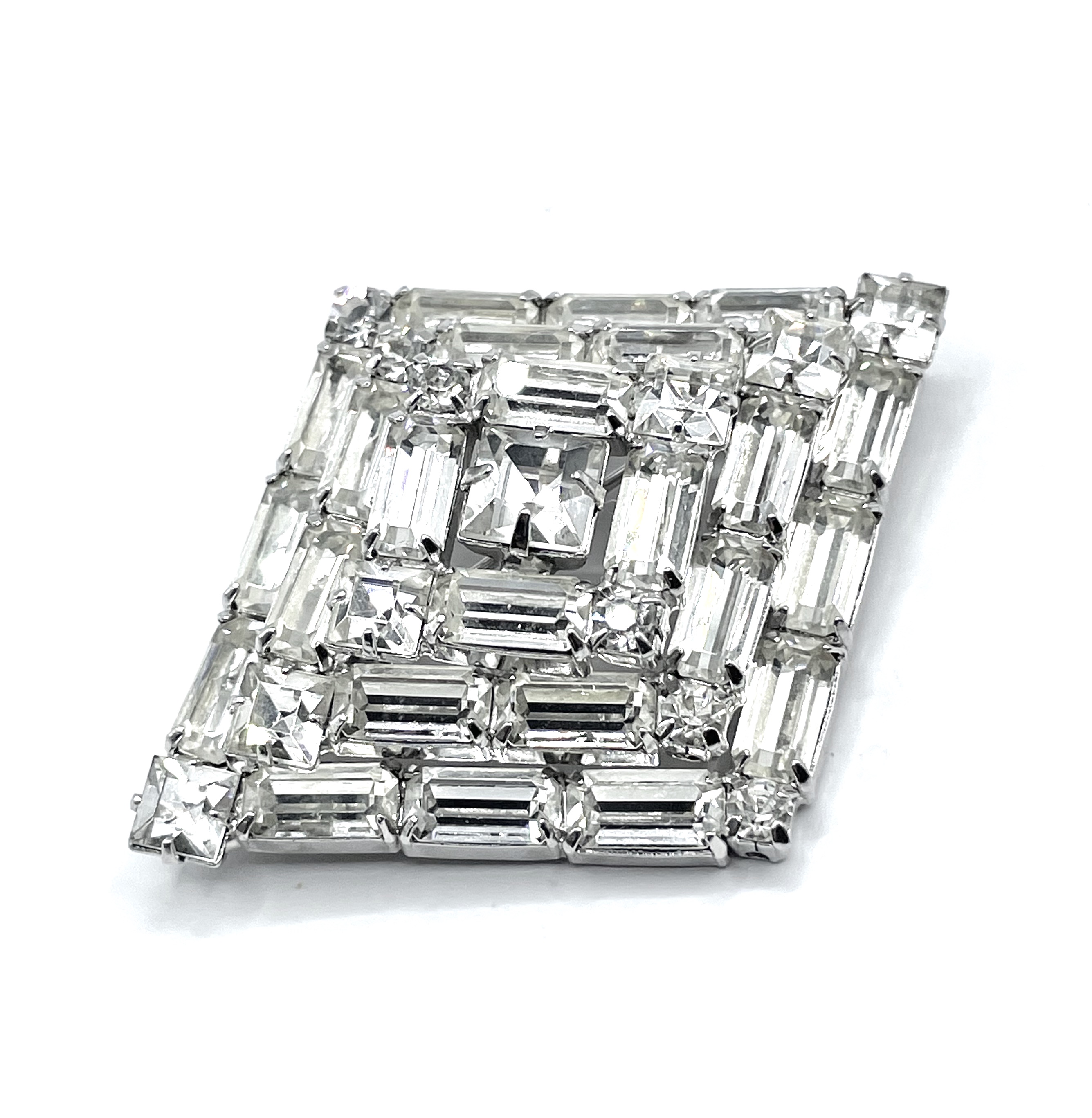 1950s Warner rhinestone brooch