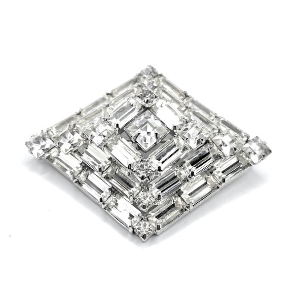 1950s Warner rhinestone brooch