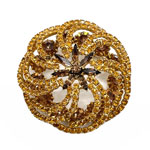 1960s Hobe amber rhinestone brooch