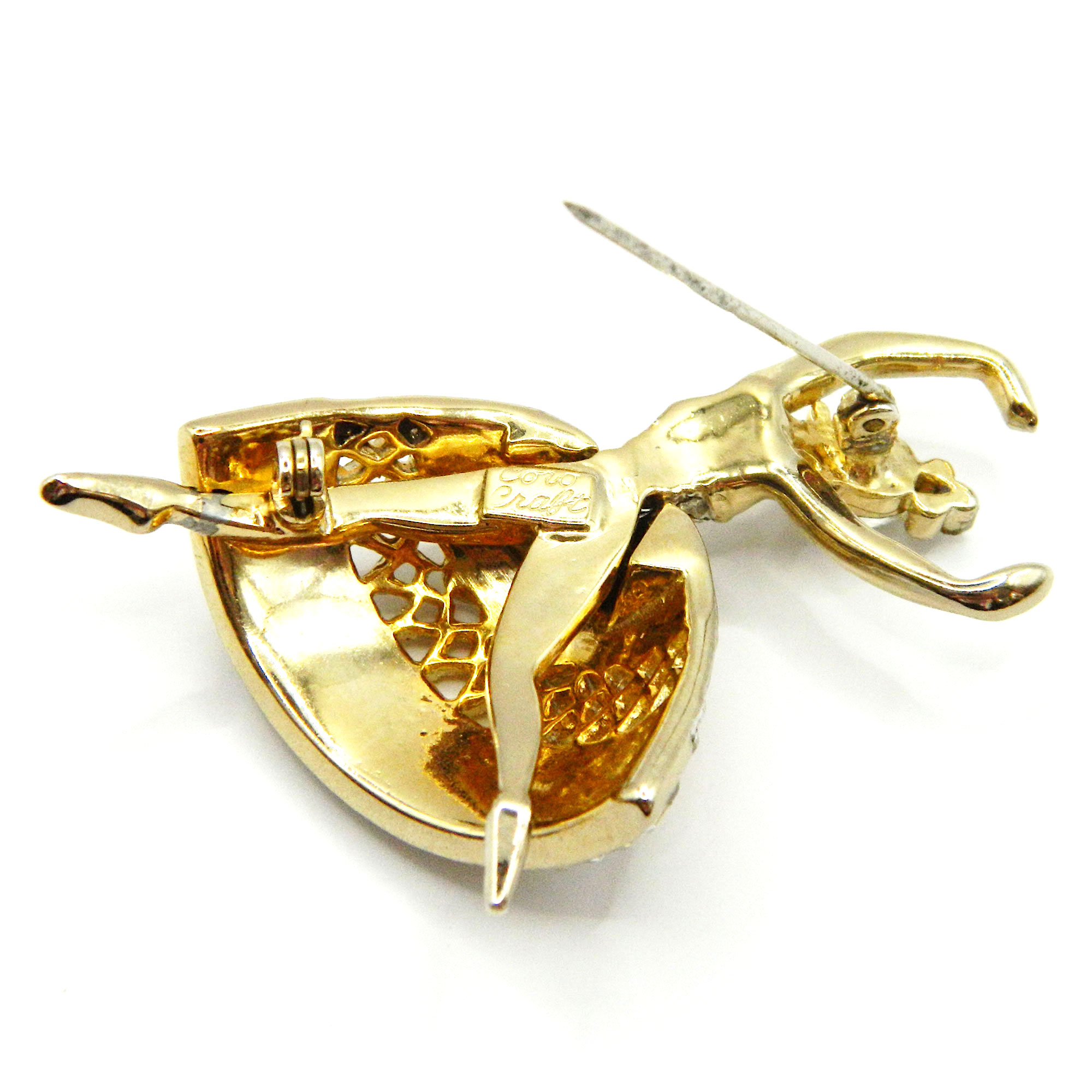 1940s Coro rhinestone dancer brooch