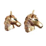 Horse head brooch pair