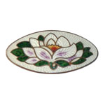 Enamel lotus brooch