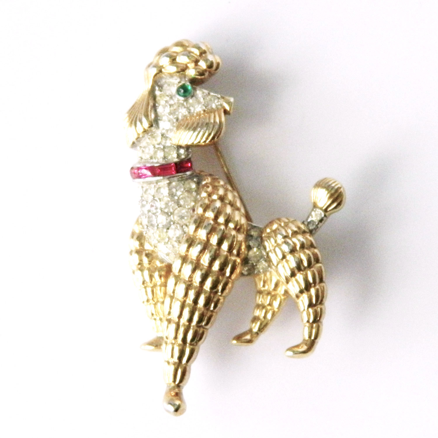 Trifari rhinestone poodle brooch