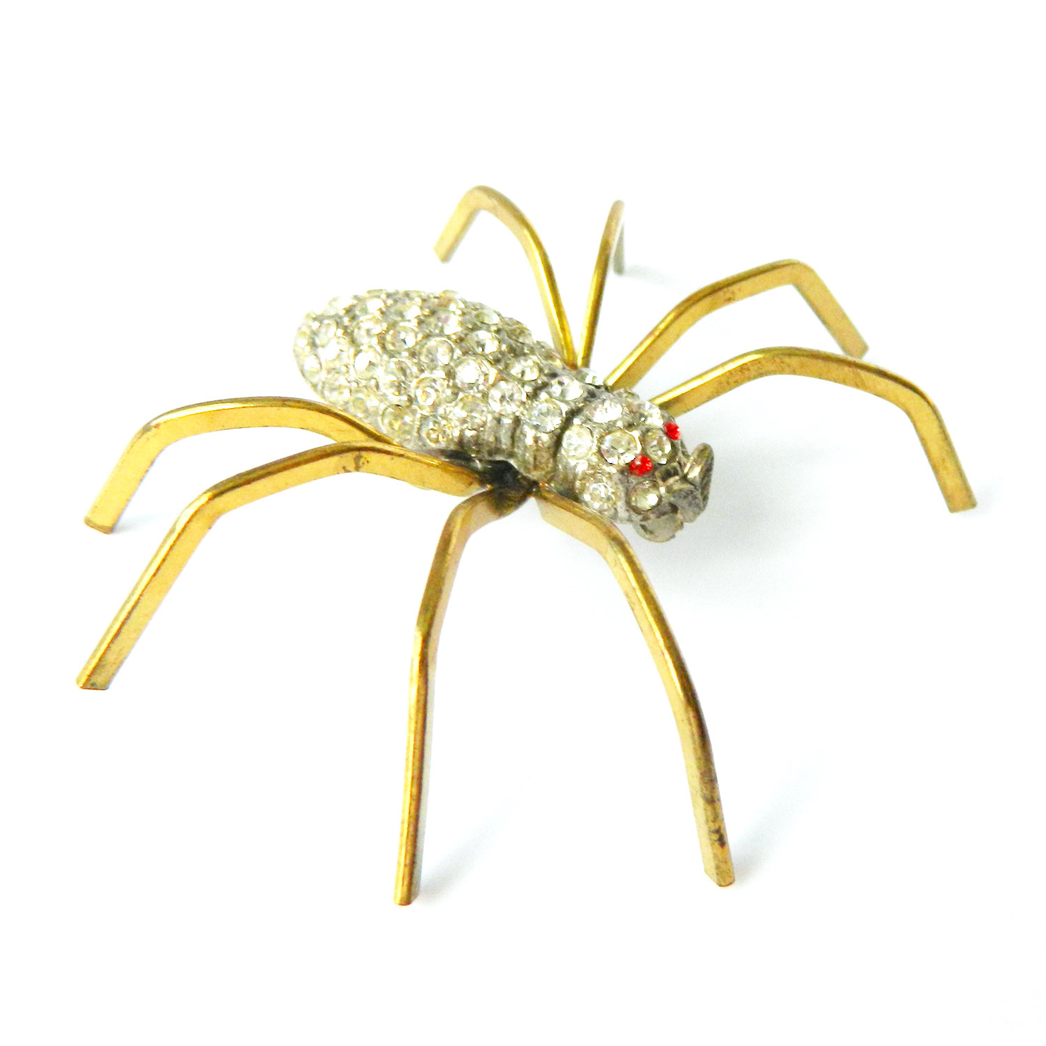 Rhinestone spider brooch