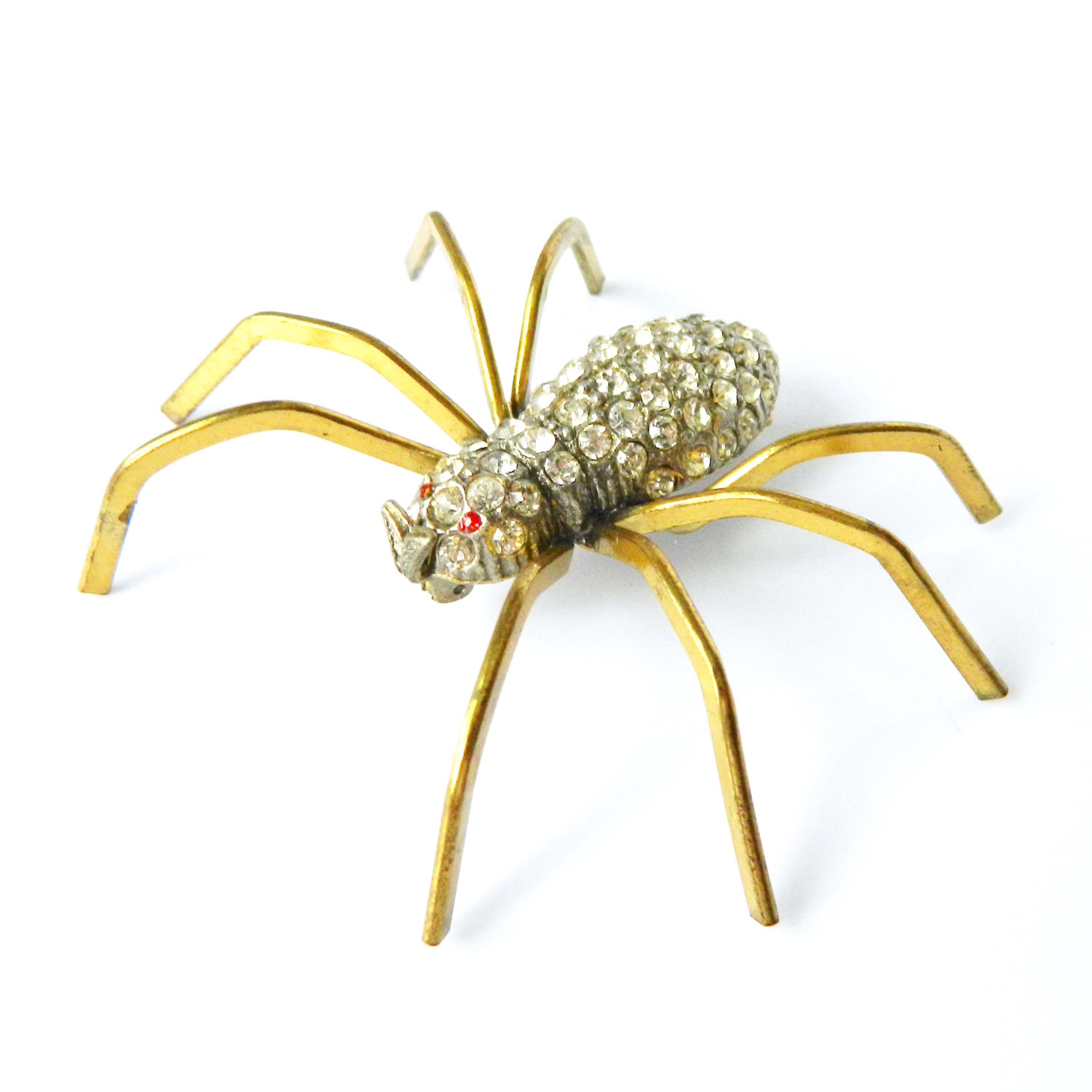 Rhinestone spider brooch