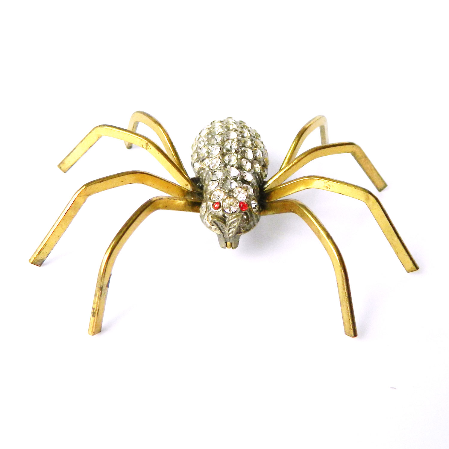 Rhinestone spider brooch