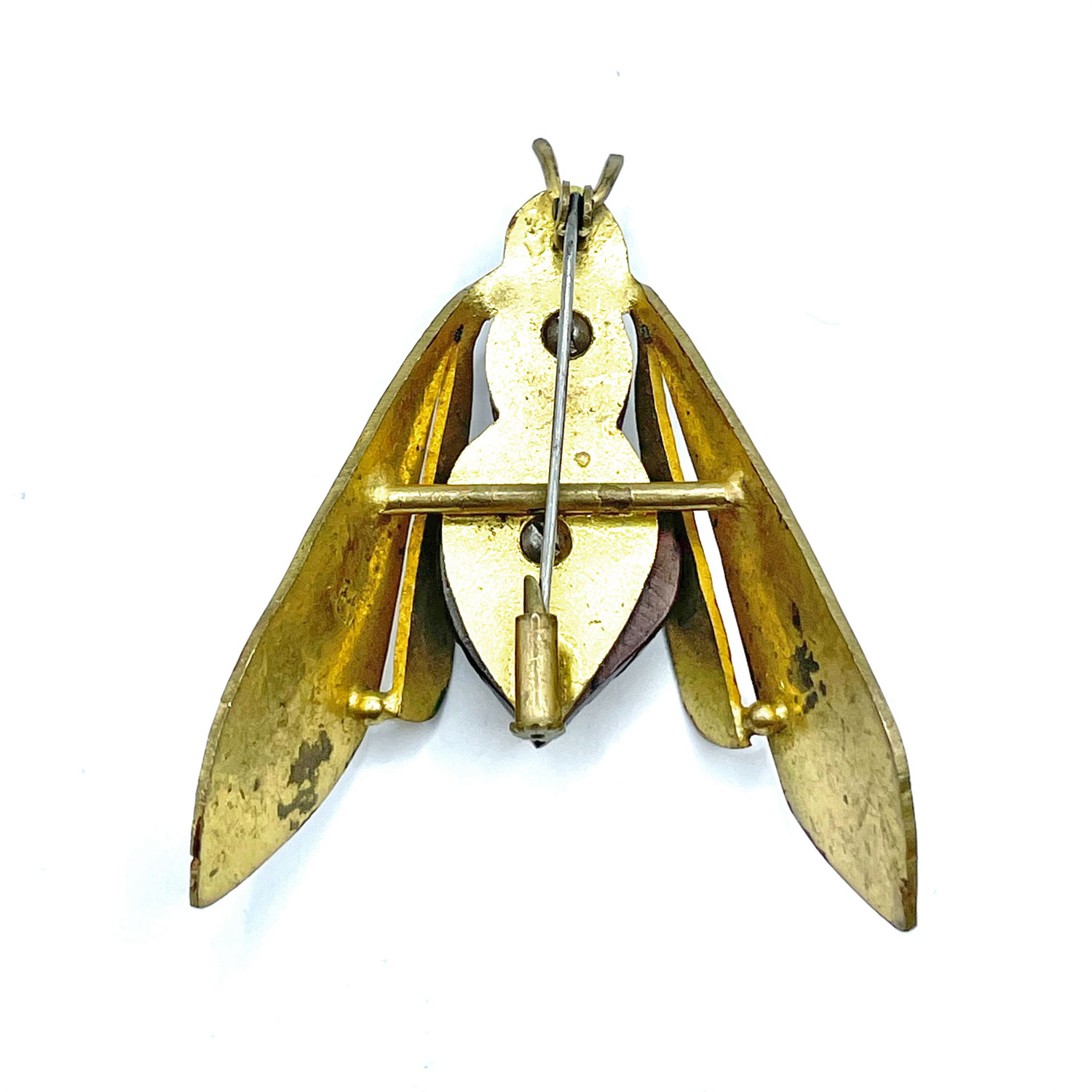 Rosewood cicada insect brooch