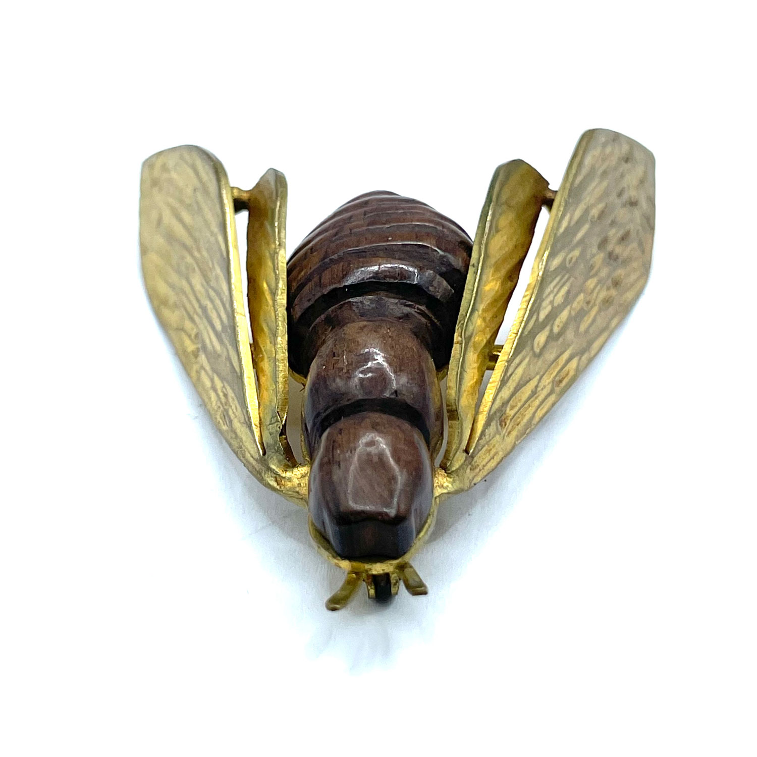 Rosewood cicada insect brooch