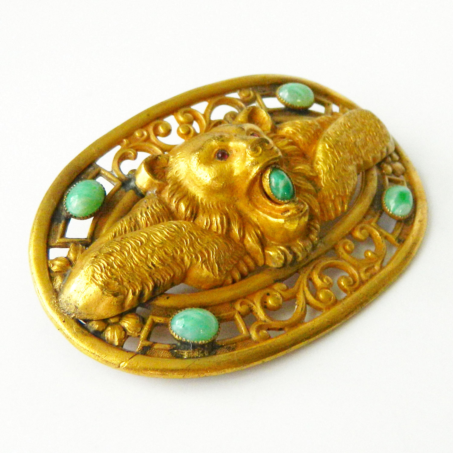 Antique bear brooch