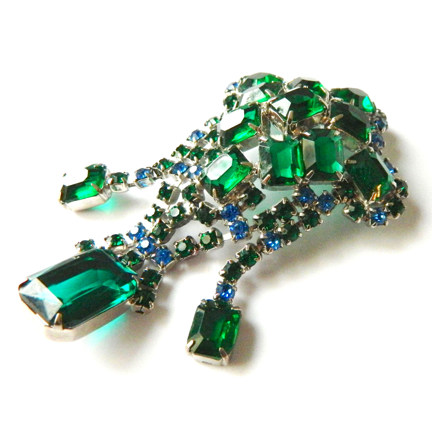 green rhinestone brooch