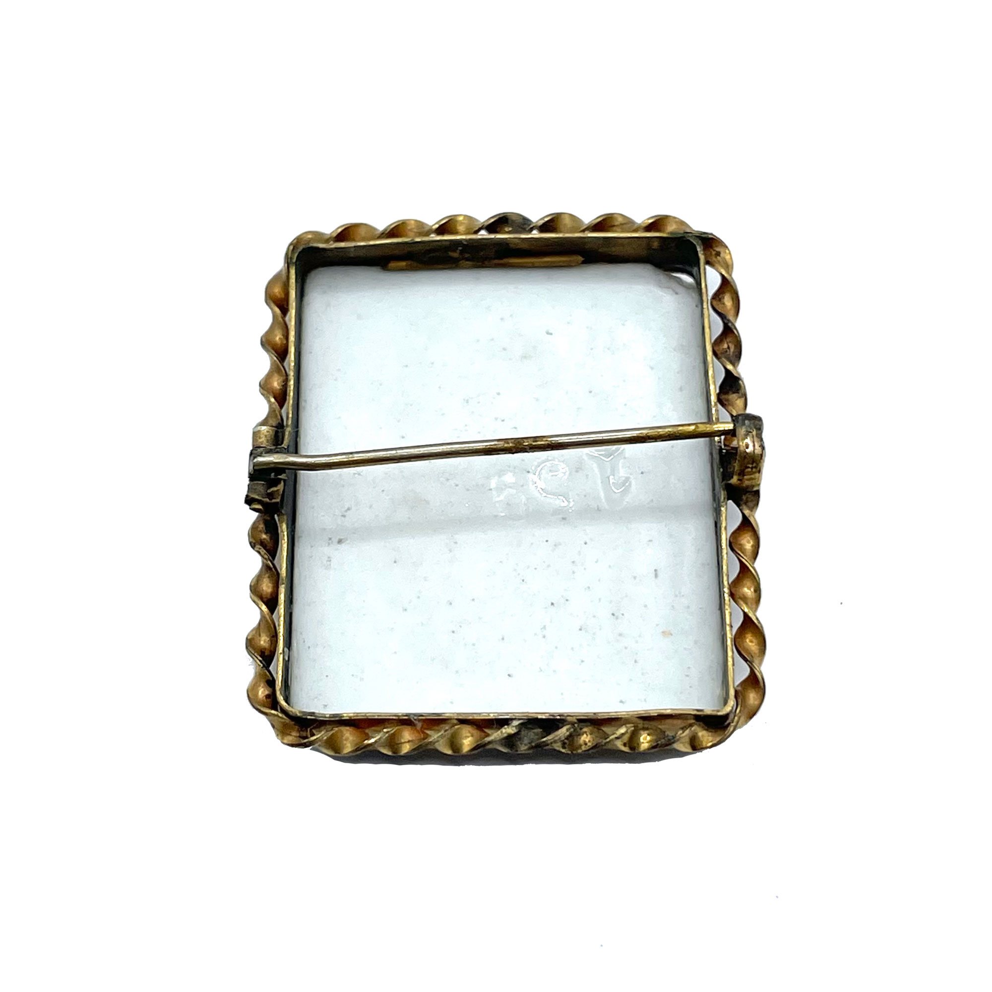 Ceramic cameo brooch