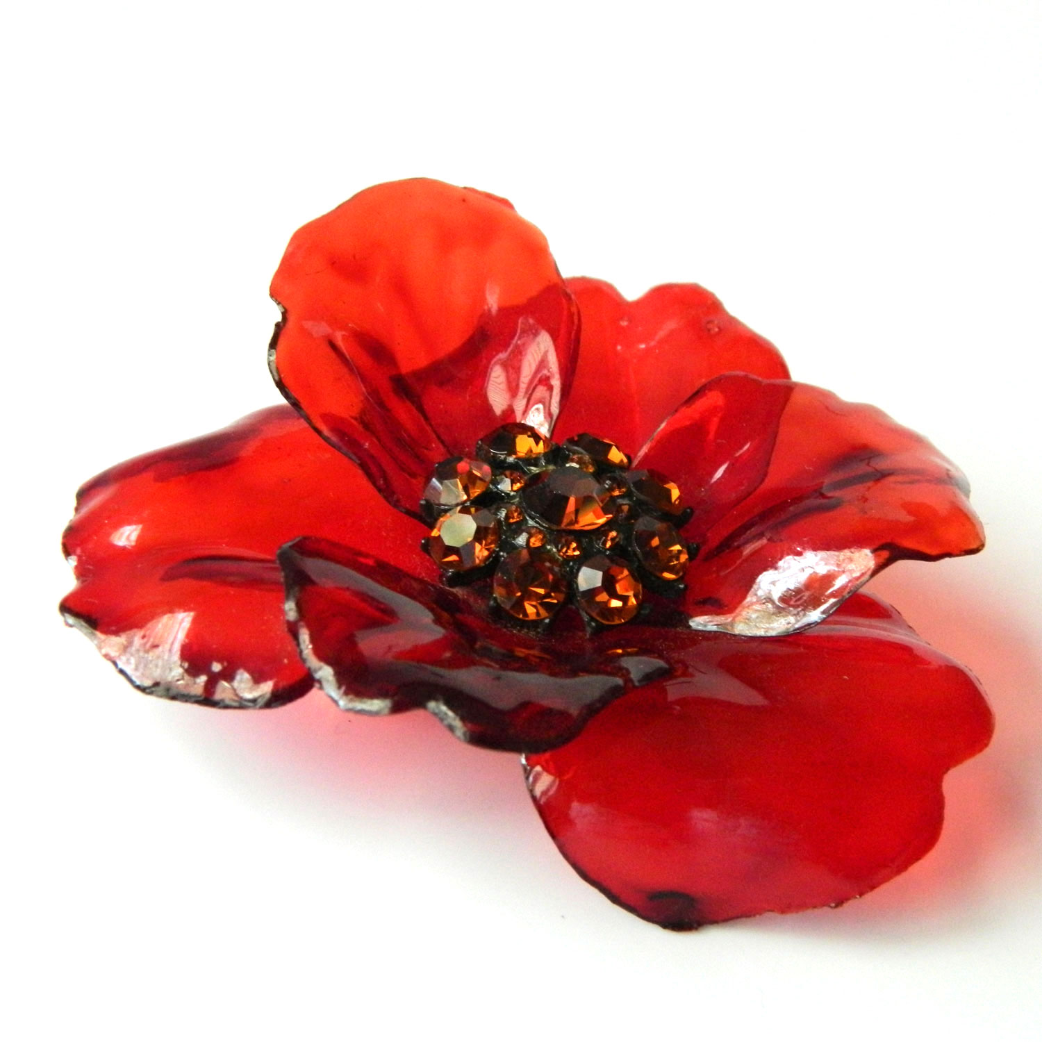 Plastic Flower Brooch