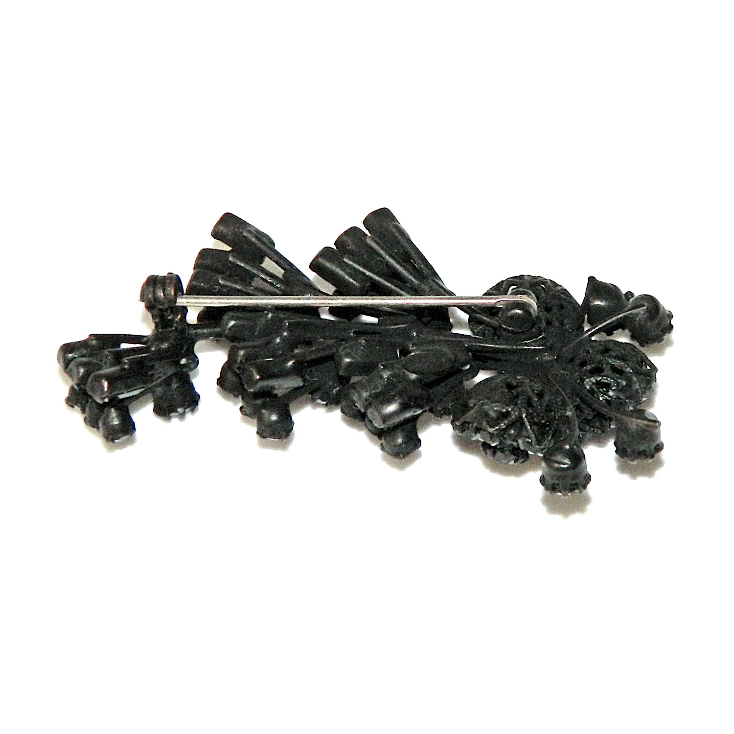 Vendome black rhinestone corsage brooch