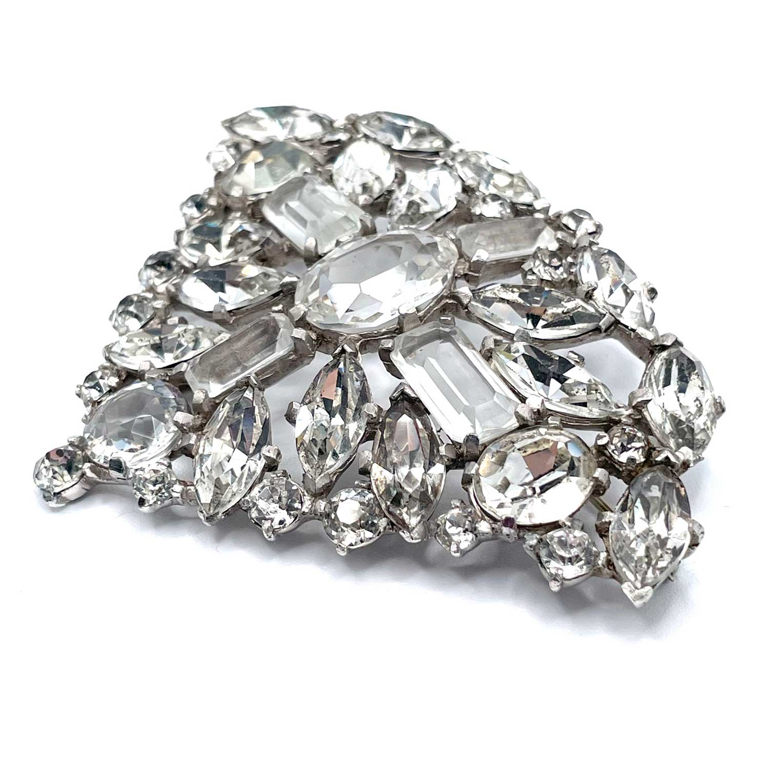Cross and Jewel rhinestone brooch