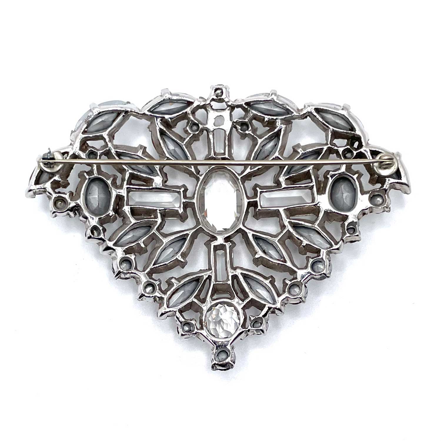 Cross and Jewel rhinestone brooch