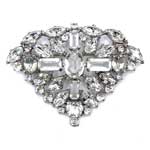 Cross and Jewel rhinestone brooch
