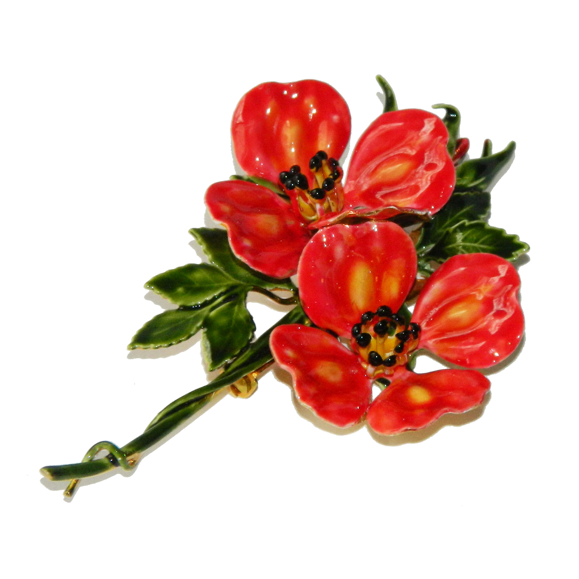 Original by Robert enamel flower brooch