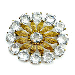 Vintage open backed crystal brooch