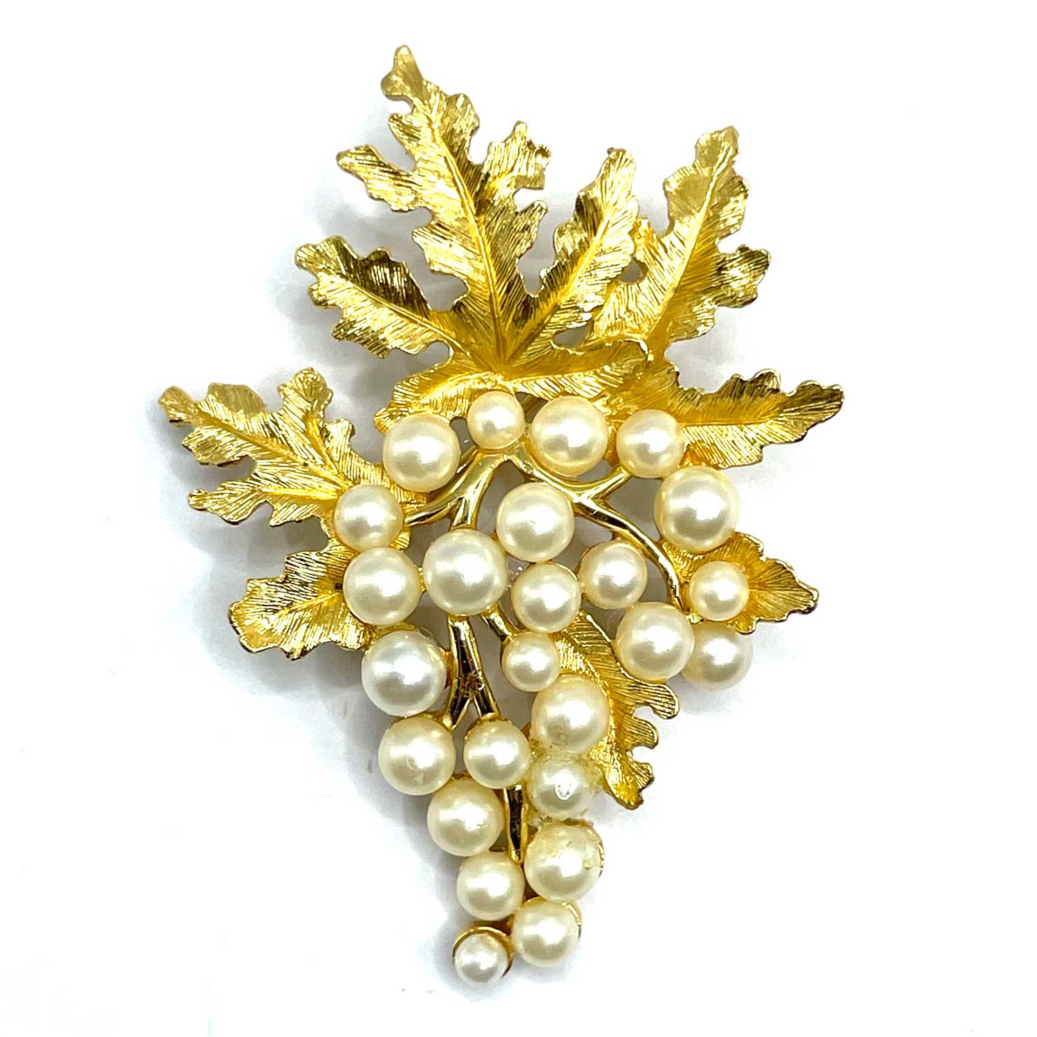 Trifari pearl grapes brooch