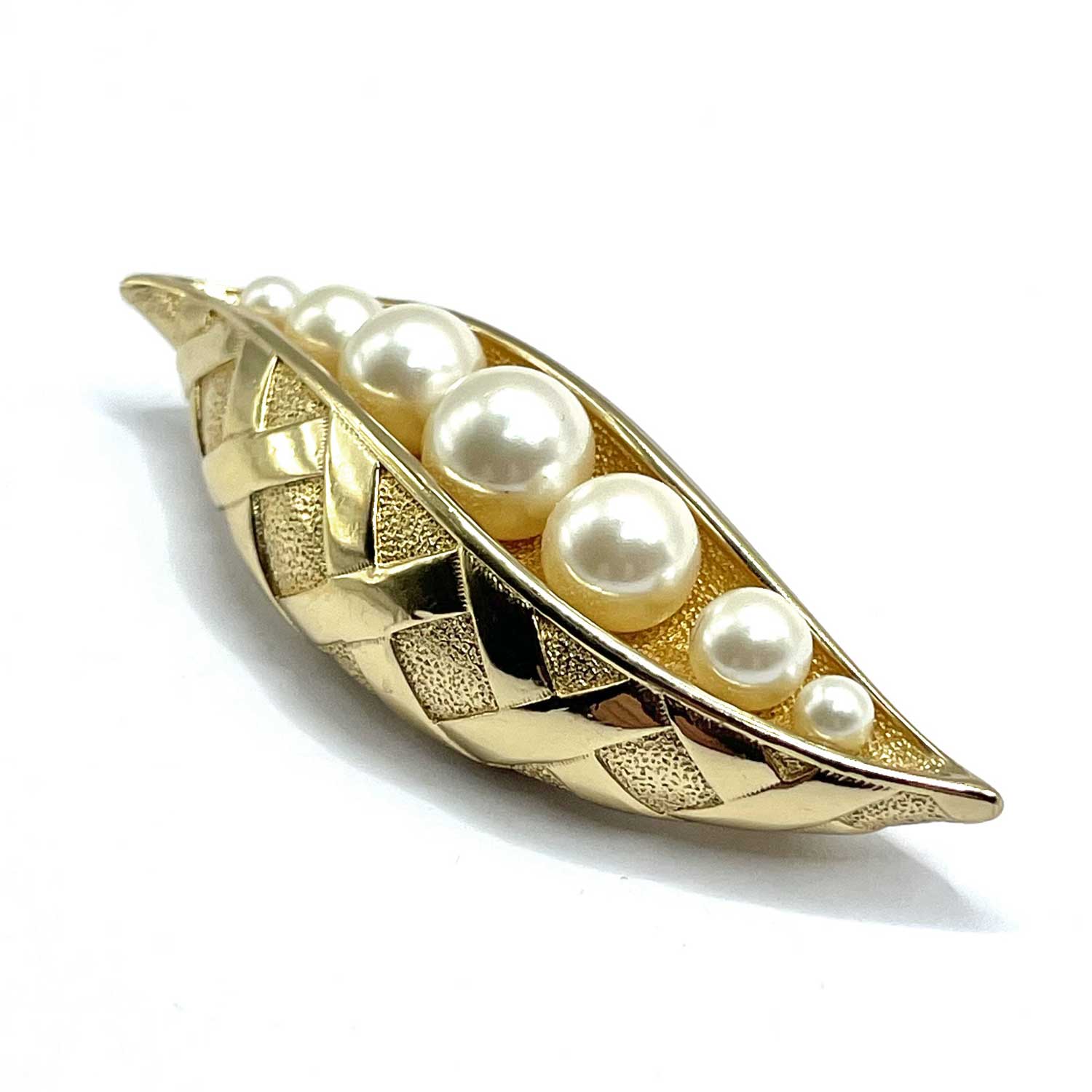 Vintage Christian Dior pea pod brooch