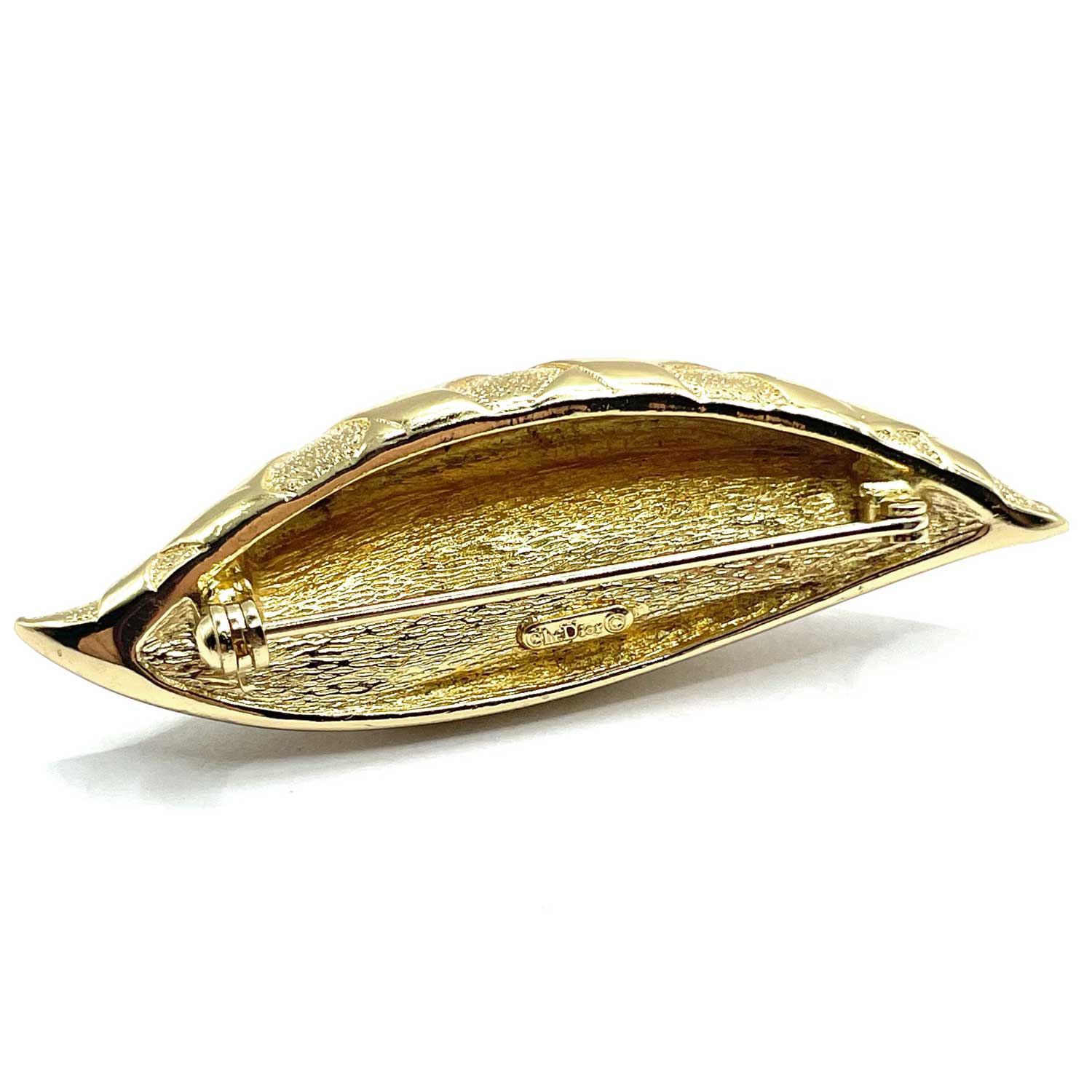 Vintage Christian Dior pea pod brooch