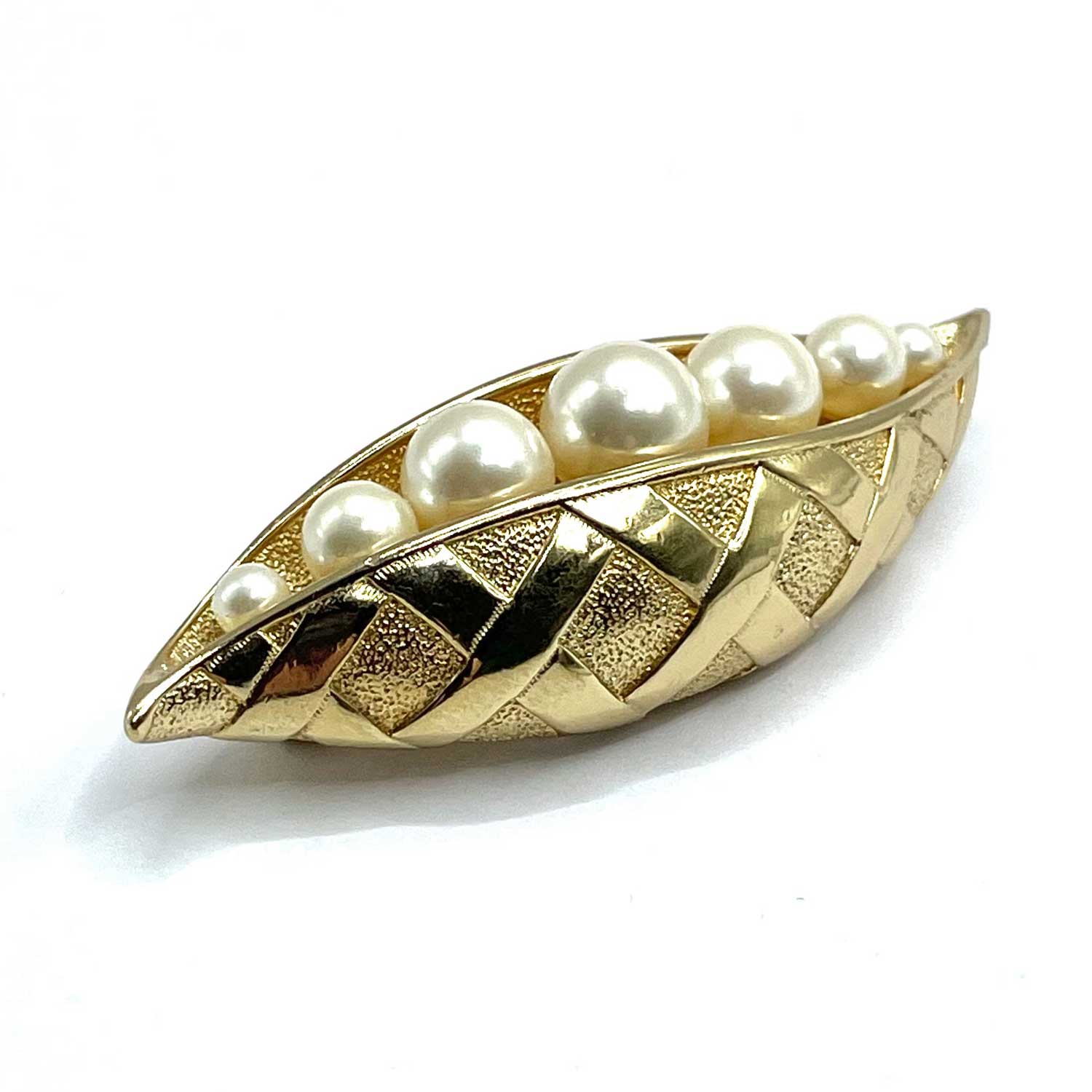 Vintage Christian Dior pea pod brooch