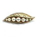 Christian Dior pea pod brooch