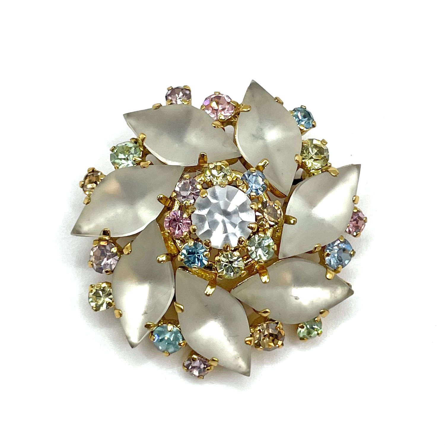 1950s Austrian crystal rhinestone brooch