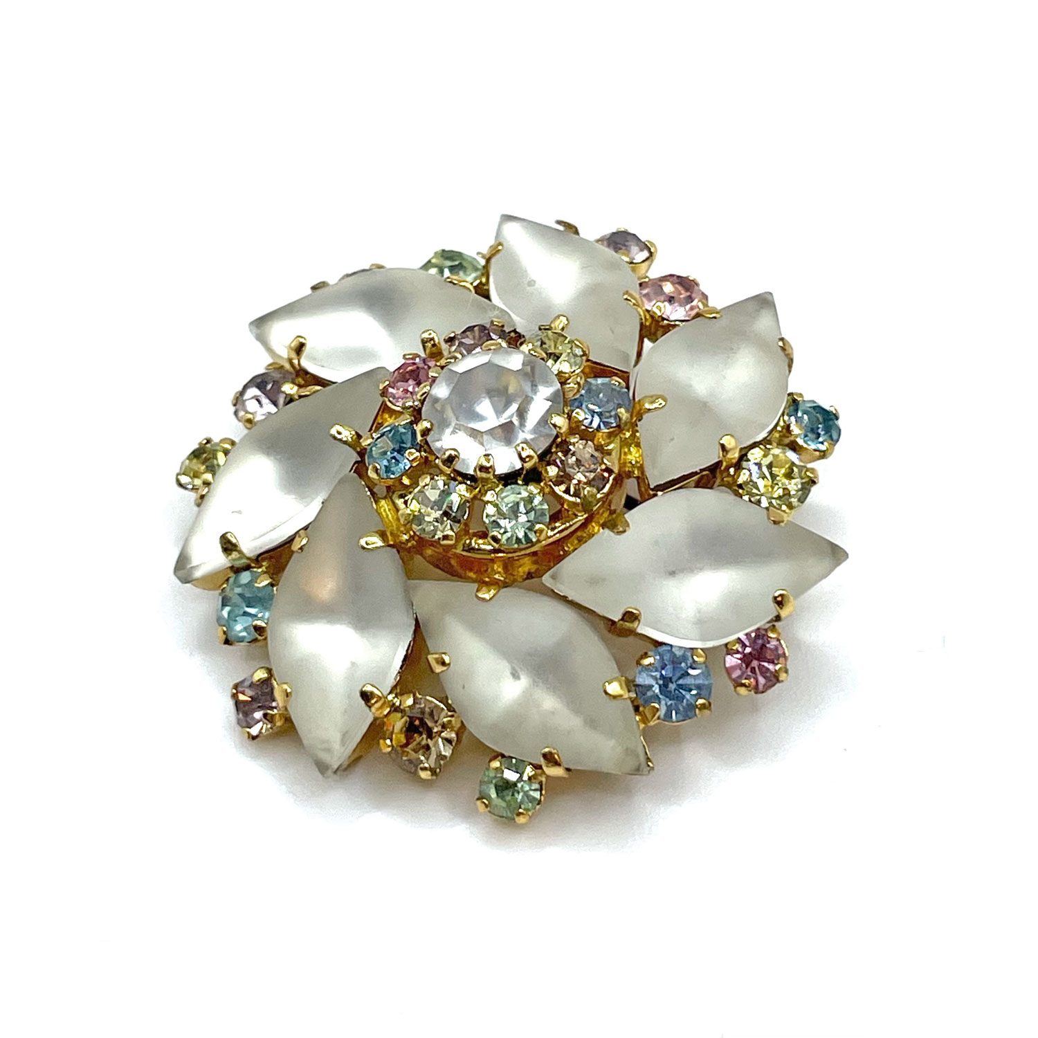 1950s Austrian crystal rhinestone brooch