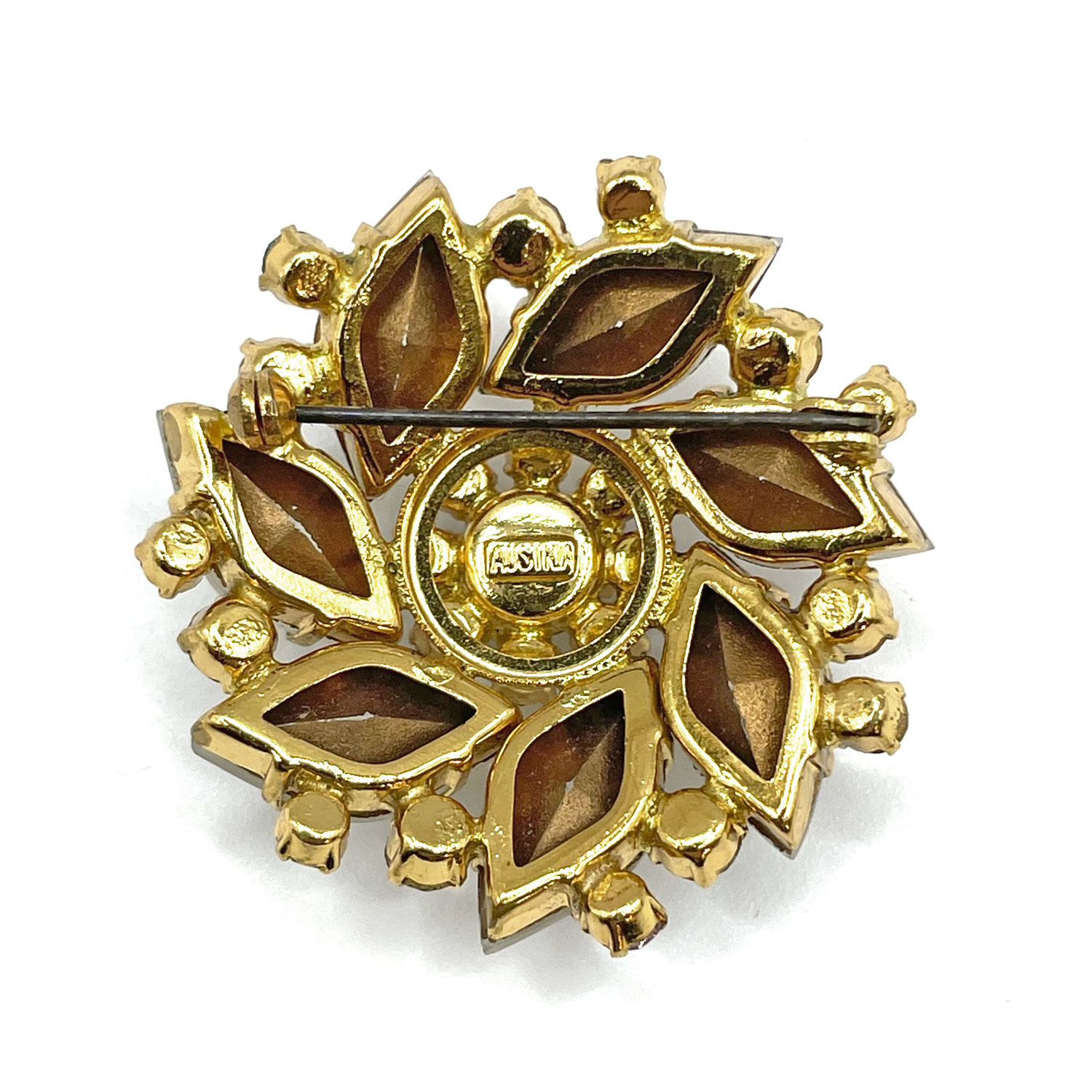 1950s Austrian crystal rhinestone brooch