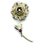 rhinestone flower brooch