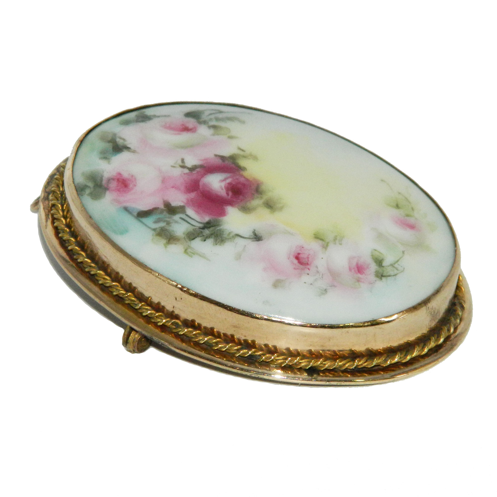 Hand Painted Ceramic Brooch