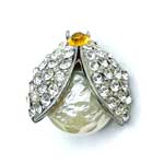 Rhinestone bug brooch