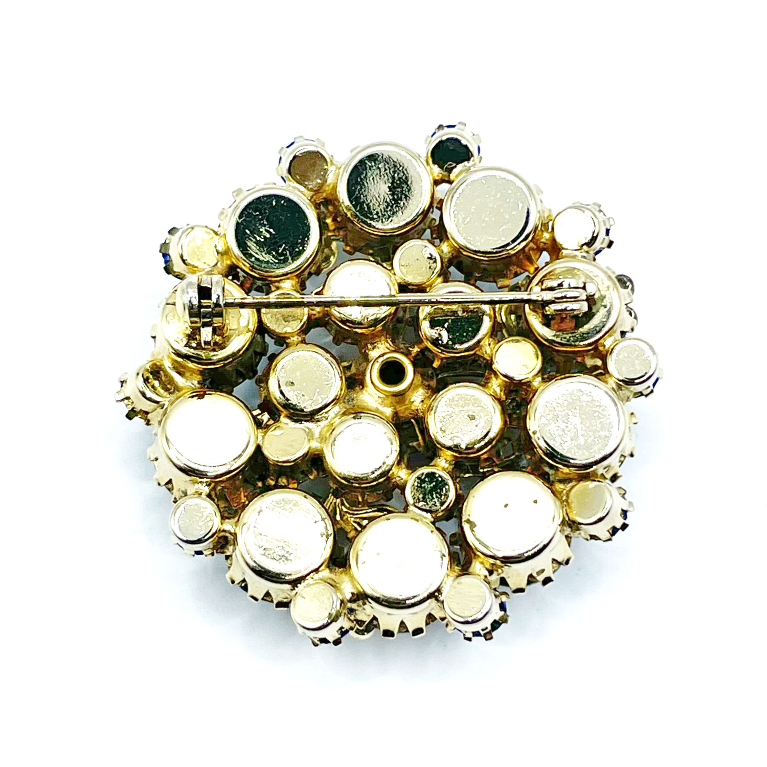 Enameled rhinestone brooch