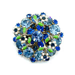 Floral rhinestone brooch