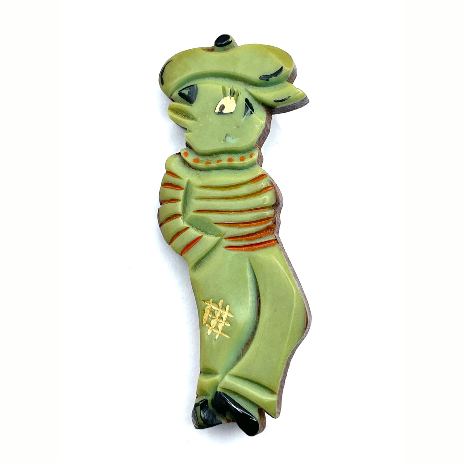 1930s cartoon figure brooch