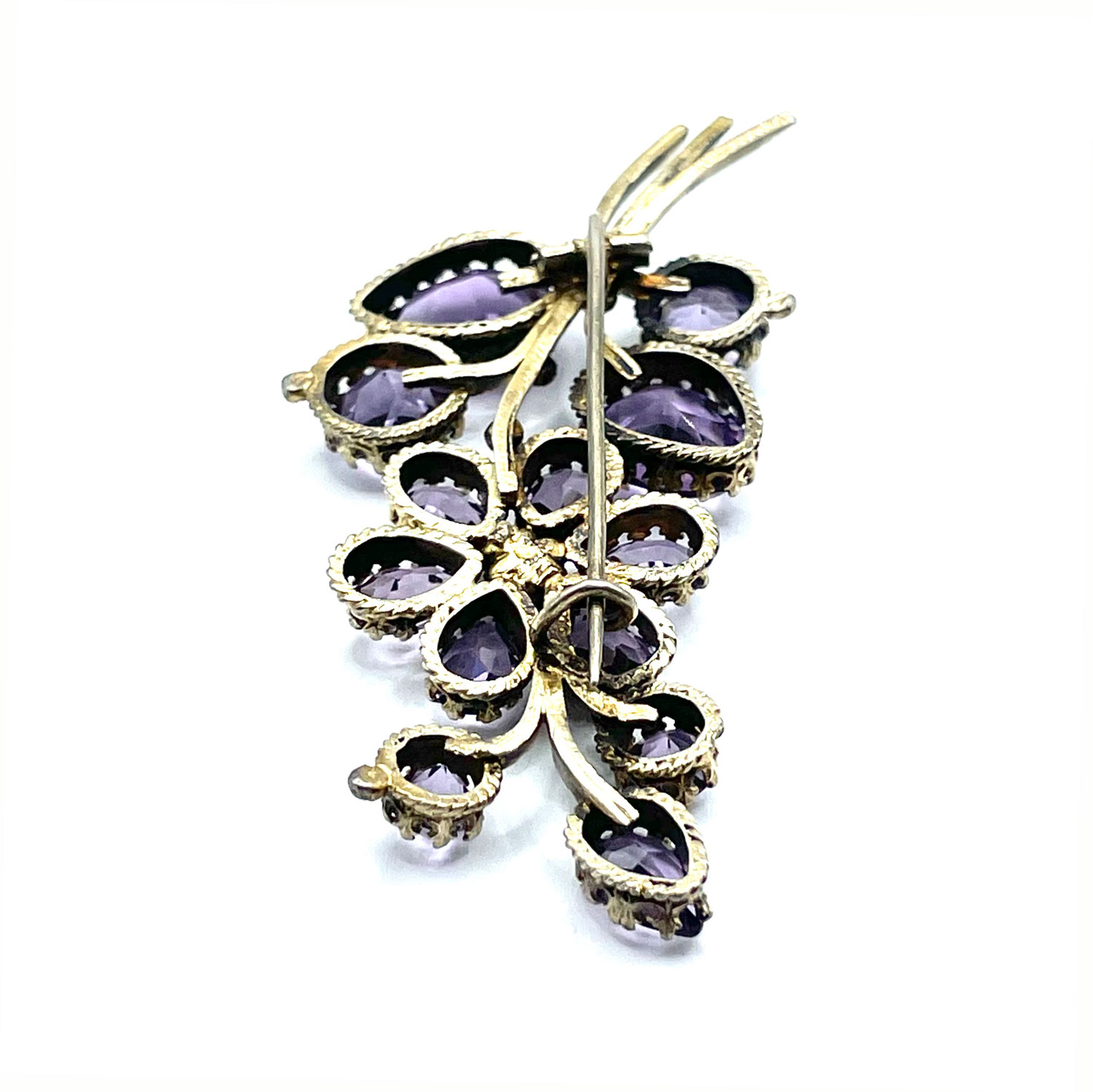 Amethyst floral corsage brooch