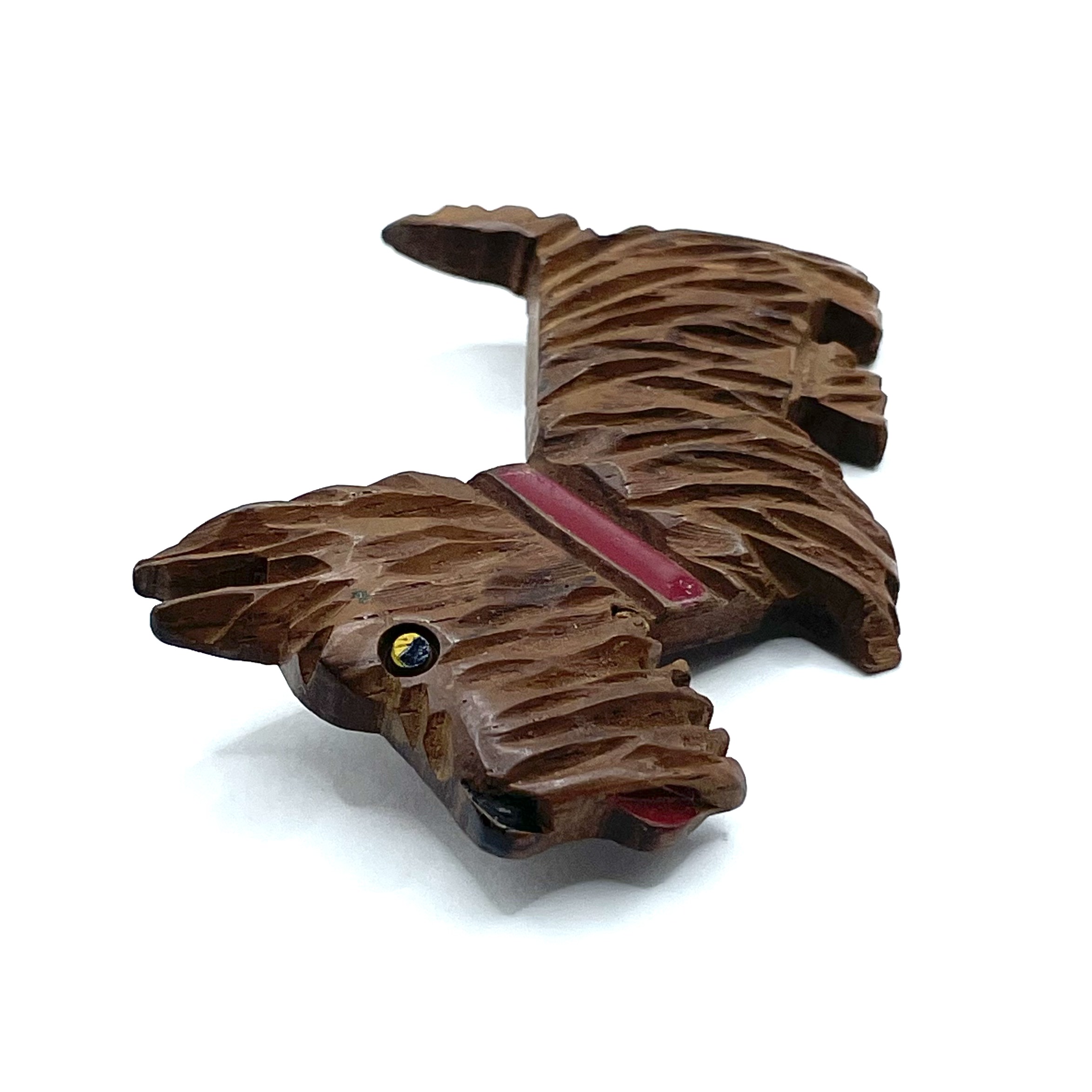 1930s hand carved Scottie dog brooch