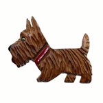 1930s hand carved Scottie dog brooch