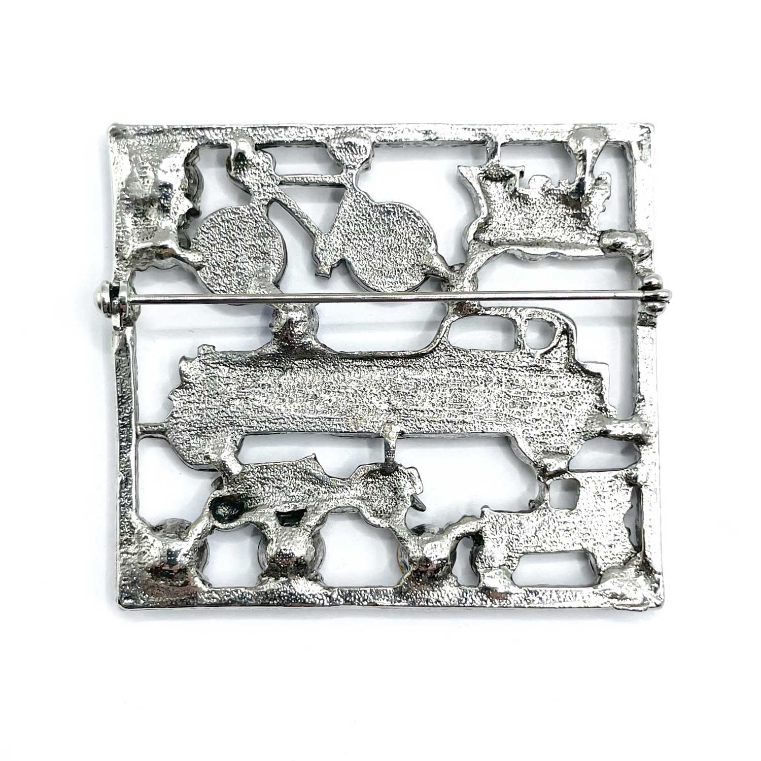 1980s Transportation themed rhinestone brooch